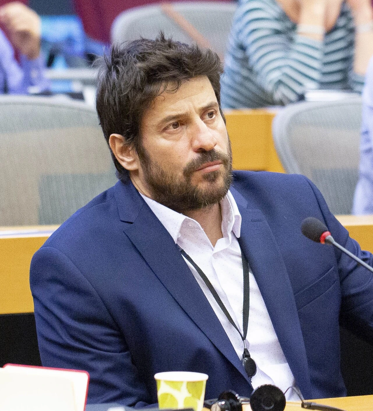 Alexis Georgoulis seated in the European Parliament