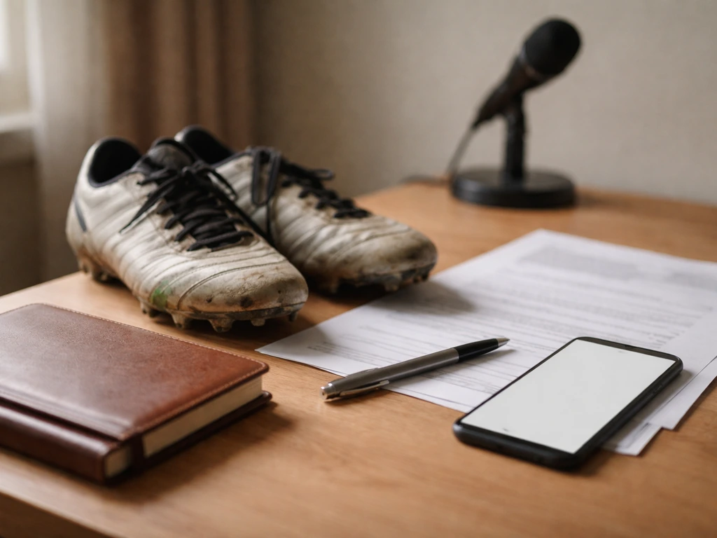 Football-themed desk scene with documents and smartphone suggesting identity and wealth-claim verification