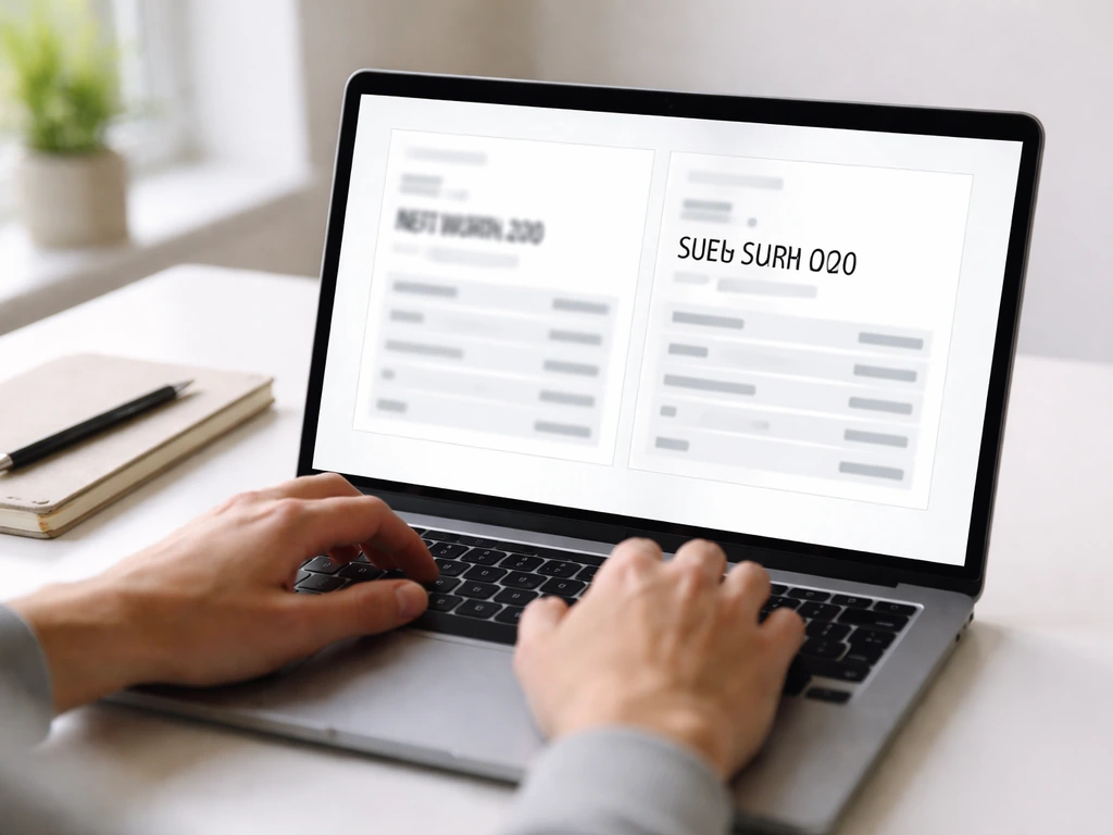 Split view of two anonymous finance websites on a laptop showing different net worth-style figures